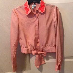 Salmon button up blouse